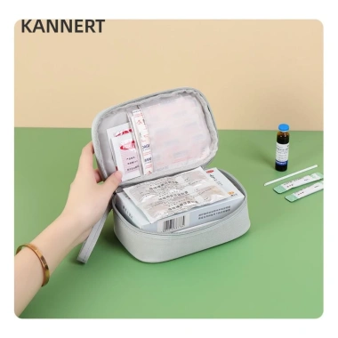Túi đựng thuốc KANNERT, bộ sơ cứu đa màu hồng xanh xám, nhiều lớp dung tích lớn, giảm 18%