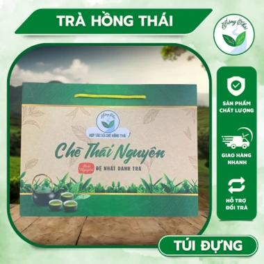 Túi đựng trà xanh Thái Nguyên - Thương hiệu Trà Hồng Thái, quà tặng ưu đãi 16.000đ 2