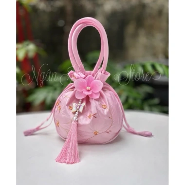Túi Gấm Hoa Lan Tua Rua Túi Rút Cổ Phong Quai Xách Sang Trọng Giá 71.250₫ 5