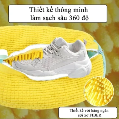 Túi giặt Babyboom polyester có đệm lưới và khóa kéo - Bảo vệ form giày, 85.000 VND