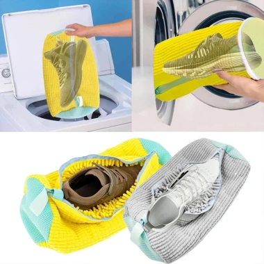 Túi giặt Babyboom polyester có đệm lưới và khóa kéo - Bảo vệ form giày, 85.000 VND