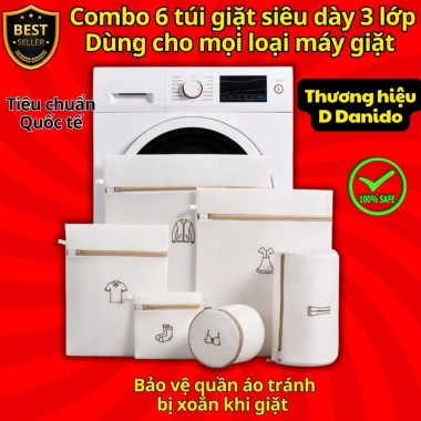 Túi giặt cao cấp siêu dày lưới đa lớp bảo vệ quần áo cho máy giặt D Danido 6C 10 Túi giặt cao cấp siêu dày lưới đa lớp bảo vệ quần áo cho máy giặt D Danido 6C 10