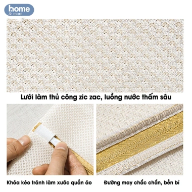 Túi giặt đồ 3 lớp lưới có khóa kéo - Bảo vệ quần áo, không rối, không co dãn, chỉ 25.000 VND
