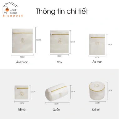 Túi Giặt Đồ 3 Lớp TRENDY - Lưới Bảo Vệ Quần Áo, Khóa Kéo Ngăn Co Dãn, 23.000 VND