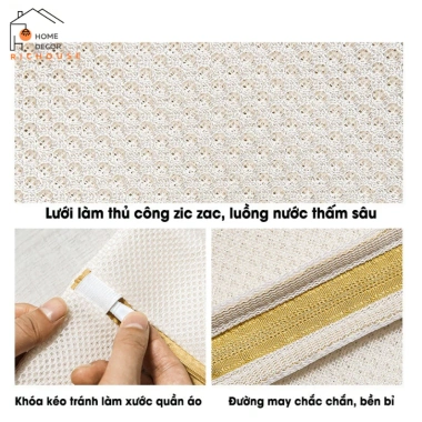 Túi Giặt Đồ 3 Lớp TRENDY - Lưới Bảo Vệ Quần Áo, Khóa Kéo Ngăn Co Dãn, 23.000 VND