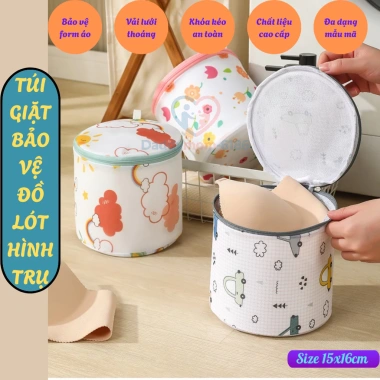 Túi Giặt Đồ Lót Hình Trụ Chống Xoắn Rách - Bảo Vệ Áo Quần Lót, Vải Lưới 49k