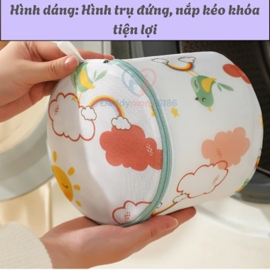 Túi Giặt Đồ Lót Hình Trụ Chống Xoắn Rách - Bảo Vệ Áo Quần Lót, Vải Lưới 49k