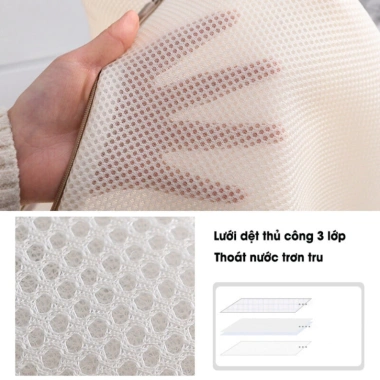 Túi giặt đồ máy giặt 3 lớp HappyHome - Lưới lót khóa kéo không co giãn, giá 28,420₫ 2