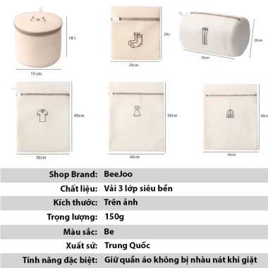 Túi giặt máy 3 lớp cao cấp vải mịn - Lưới đựng quần áo Rafaleen, giá 19.900₫