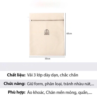Túi giặt máy 3 lớp cao cấp vải mịn - Lưới đựng quần áo Rafaleen, giá 19.900₫