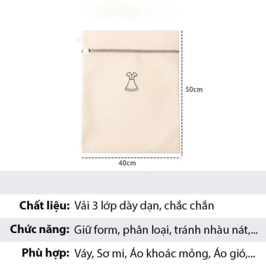 Túi giặt máy 3 lớp cao cấp vải mịn - Lưới đựng quần áo Rafaleen, giá 19.900₫