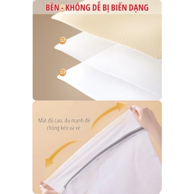 Túi Giặt Quần Áo Ecoco Khóa Kéo, Lưới Kháng Khuẩn, Co Giãn Đa Chiều Bảo Vệ