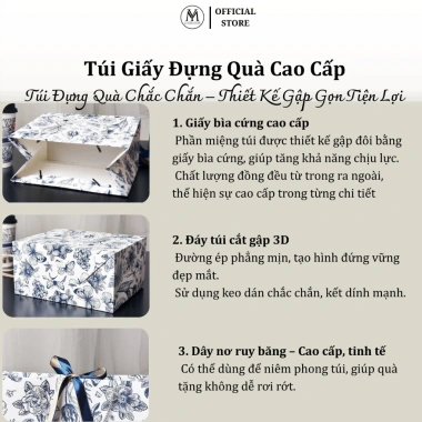 Túi Giấy Cứng Cao Cấp Đựng Quà Sinh Nhật Người Yêu, Nhiều Size, Nơ Tiện Lợi 3