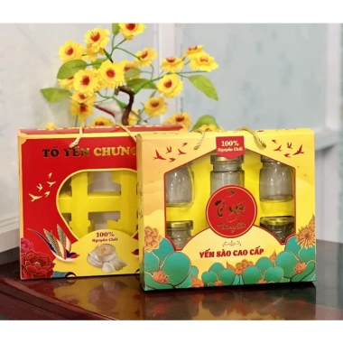 Túi giấy đựng 6 hũ yến 70ml có khay và quai xách - Giá chỉ 21.999đ