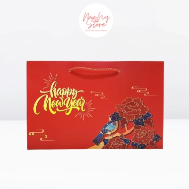 Túi giấy đựng giỏ quà Tết đỏ, lẵng quà 42x27x25cm giấy ivory dày - Menystore 32.000₫ 3