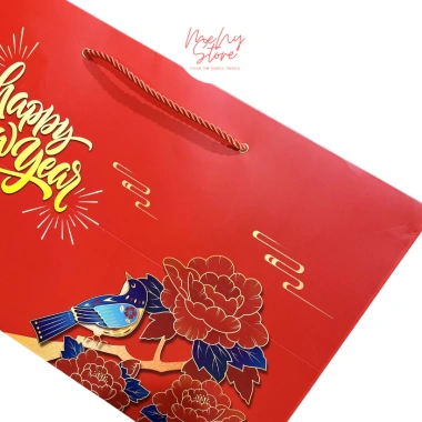 Túi giấy đựng giỏ quà Tết đỏ, lẵng quà 42x27x25cm giấy ivory dày - Menystore 32.000₫ 7