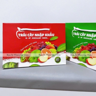 Túi Giấy Đựng Hoa Quả & Trái Cây Nhập Khẩu 1-5kg, 3 Màu Xanh Đỏ Tím, Giá 7.300₫
