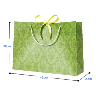 Túi giấy đựng quà màu matcha họa tiết sang trọng kèm ruy băng - Giá chỉ 12.545₫ 3