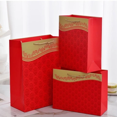 Túi giấy đựng quà Tết họa tiết hoa gấm - Giá chỉ 14.900đ, chất liệu bền, thiết kế sang trọng