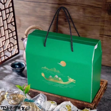 Túi giấy hộp quà tặng trà cao cấp màu xanh 2 kích thước - Trà Phạm Nga, giảm còn 59.999₫