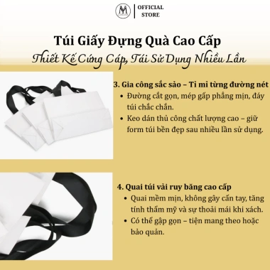 Túi giấy Kraft đựng quà tặng Yuanming - nhiều kích thước, quai vải, giá chỉ 19.000₫