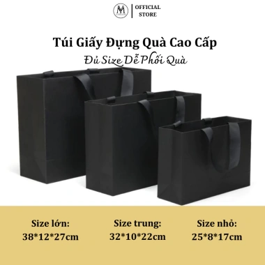 Túi giấy Kraft đựng quà tặng Yuanming - nhiều kích thước, quai vải, giá chỉ 19.000₫