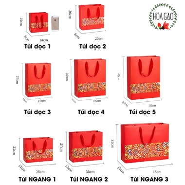 Túi giấy kraft hoa gạ 4 màu Đựng quà Tết - Sinh nhật - Noel chỉ 15.000đ 2