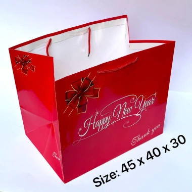 Túi giấy lẵng quà Tết 10c cao cấp HPNY và Thank you - Giá ưu đãi 210.000đ