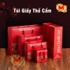 Túi Giấy Thổ Cẩm Đỏ Quà Tết và Trung Thu, Túi Đựng Quà Cứng Hoa Văn MILCA 17,019₫