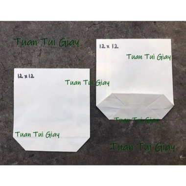 Túi giấy trắng 12x12 - 100 chiếc, giá 32.000đ, giảm so với 39.360đ, bền, thích đóng gói thực phẩm