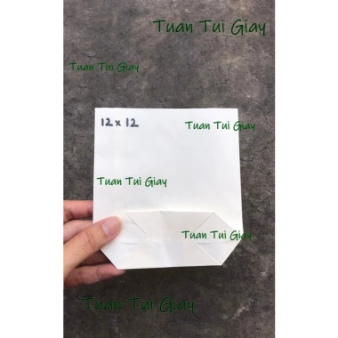 Túi giấy trắng 12x12 - 100 chiếc, giá 32.000đ, giảm so với 39.360đ, bền, thích đóng gói thực phẩm