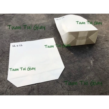 Túi giấy trắng 12x12 - 100 chiếc, giá 32.000đ, giảm so với 39.360đ, bền, thích đóng gói thực phẩm