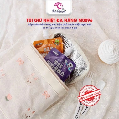 Túi Giữ Nhiệt Đa Năng KICHILACHI 14h Giữ Ấm Lạnh Đựng Cơm Cháo Bình Sữa M96