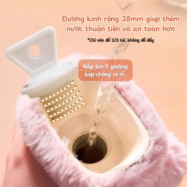 Túi Giữ Nhiệt Sưởi Ấm Cỡ Lớn, Gối Ôm Kinh Lông Thỏ Mềm Mịn – Giá 99.000, Chườm Bụng
