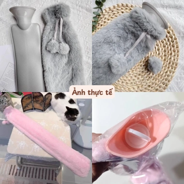 Túi Giữ Nhiệt Sưởi Ấm Cỡ Lớn, Gối Ôm Kinh Lông Thỏ Mềm Mịn – Giá 99.000, Chườm Bụng