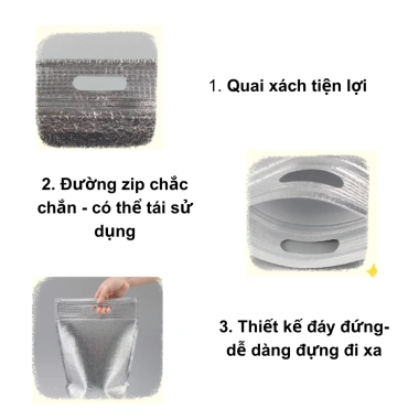 Túi giữ nhiệt xốp bạc zip khóa, quai xách đa năng, đựng kem, đồ lạnh, đồ uống, nhiều size – giá 17.000 4 Túi giữ nhiệt xốp bạc zip khóa, quai xách đa năng, đựng kem, đồ lạnh, đồ uống, nhiều size – giá 17.000 4