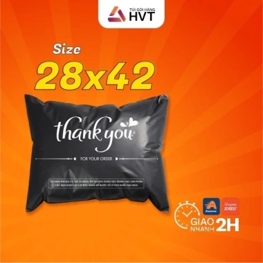 Túi Gói Hàng 28x42 Nhựa HVT In Sẵn THANK YOU - Túi Đóng Hàng Giá Ưu Đãi 69k
