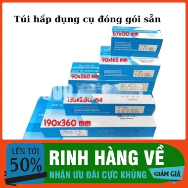 Túi Hấp Vô Trùng 200 Túi Đóng Gói - Tiệt Trùng Y Tế, Hộp Trống Nhung, Giá Siêu Tiết Kiệm 137k