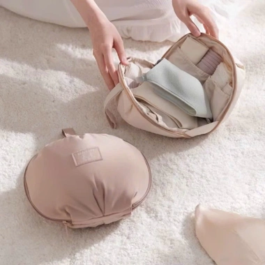Túi hình cầu cầm tay - Đựng nội y, áo bra, quần lót polyester, tiện du lịch 49k