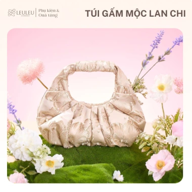 Túi Hobo gấm thêu hoa, sequin bắt sáng – Phối áo dài tiệc vintage LeuLeu 409.500₫