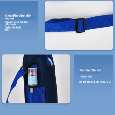Túi học thêm bé – Cặp học sinh lớp 1‑6 vải Oxford chống thấm, giảm còn 69.000₫