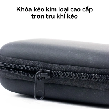 Túi hộp cáp sạc Chrome bảo vệ tai nghe, EVA PU chống nước, khóa kéo - chỉ 25.000₫