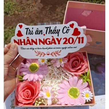 Túi + Hộp Sẵn Hoa + 2 Ống Tiên Đèn Tặng 20/11 - Giá 150.000 Đ ưu đãi