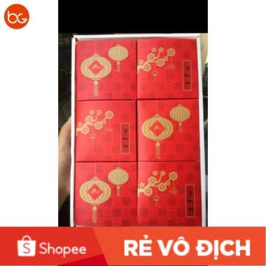 Túi Hộp Tết Đoàn Viên Đỏ 6 Bánh - In Nhũ Vàng, Quà Tết Sang Trọng Giá 35.331₫