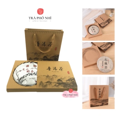 Túi hộp trà Phổ Nhĩ 357g - Quà biếu tặng lịch sự - Giá ưu đãi 37.000đ