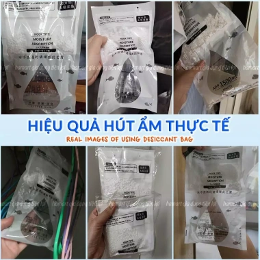 Túi hút ẩm Loại lớn 120g 2 ngăn có móc treo - Chống ẩm mốc, tiện lợi tủ quần áo