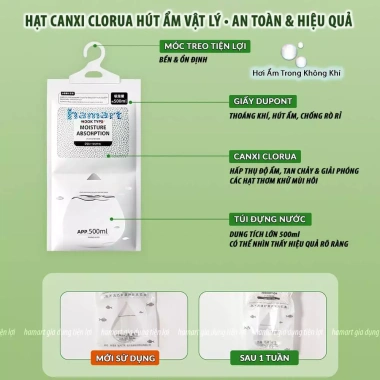 Túi hút ẩm Loại lớn 120g 2 ngăn có móc treo - Chống ẩm mốc, tiện lợi tủ quần áo 4 Túi hút ẩm Loại lớn 120g 2 ngăn có móc treo - Chống ẩm mốc, tiện lợi tủ quần áo 4