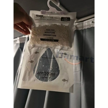 Túi hút ẩm Loại lớn 120g 2 ngăn có móc treo - Chống ẩm mốc, tiện lợi tủ quần áo
