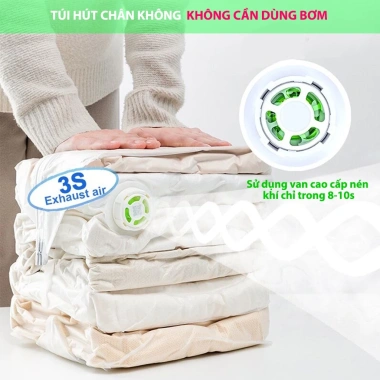 Túi hút chân không 2 lớp khóa zip Elas House - Đựng quần áo, bọc chăn màn, không cần bơm, giảm giá 25k 2