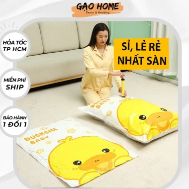 Túi Hút Chân Không Bảo Quản Chăn Màn, Quần Áo, Gấu Bông, Topper, Nệm, Gối - GẠO HOME Giá 11.700đ